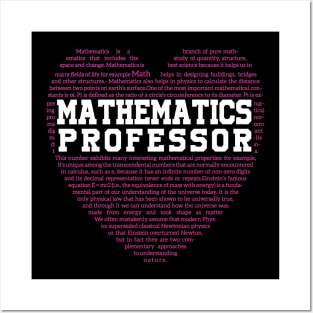 math professor lovers with pink heart design Posters and Art